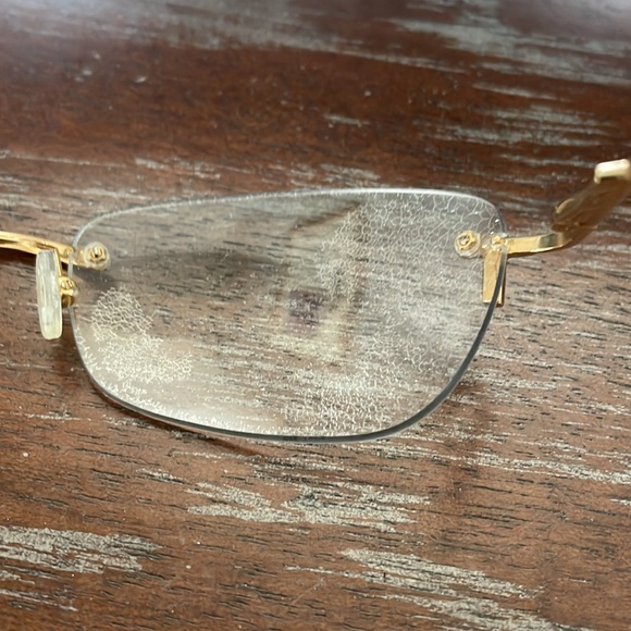 Tiffany Lunettes T784 C4 23k gold plated black gold rimless eyeglasses - Picture 6 of 16